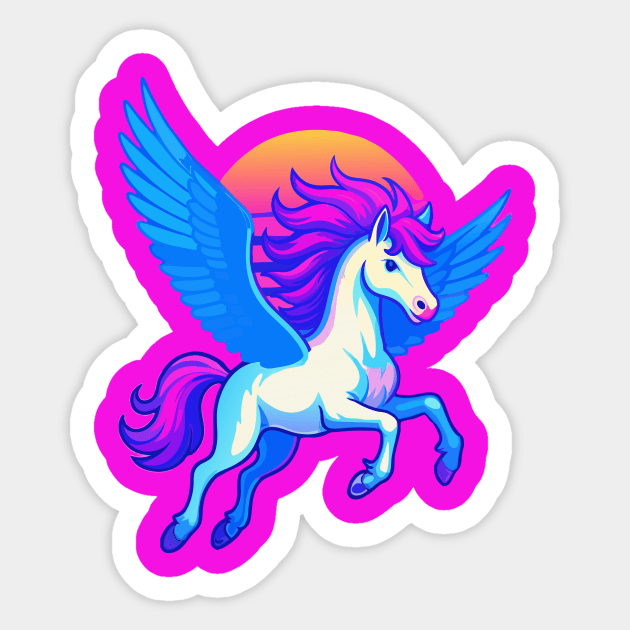 Pegasus with Sunset Wings Sticker by DonWillisJrArt